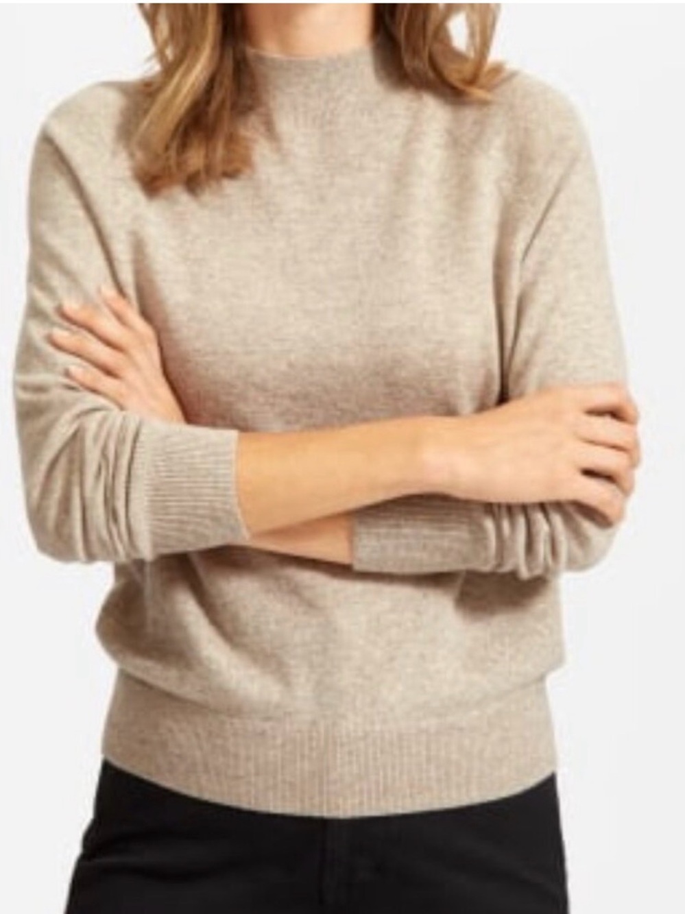 Everlane ReCashmere Raglan Mockneck Sweater in Oatmeal Size Small